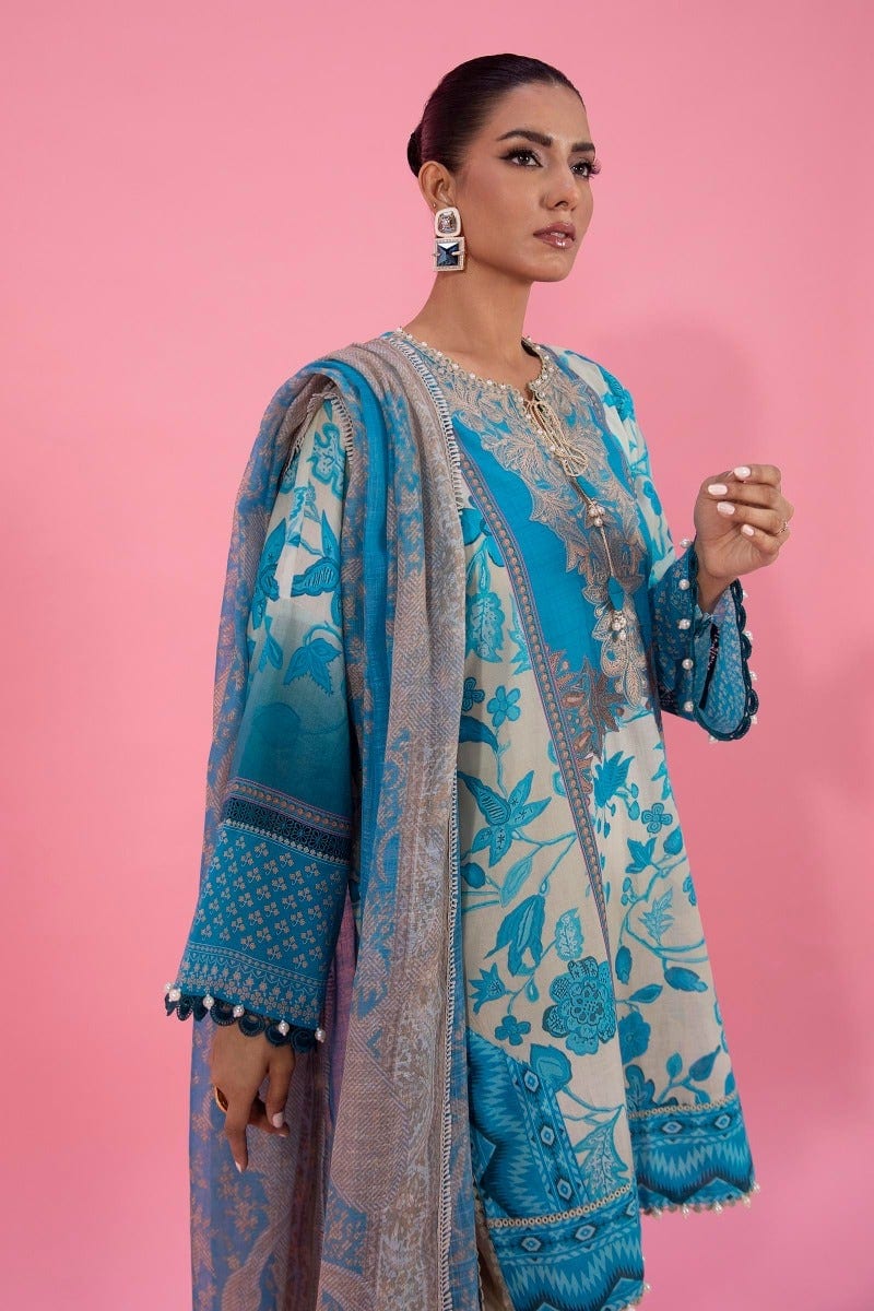 Sana Safinaz Mahay Lawn Collection 2022 – H221-013B-CG - Image 5