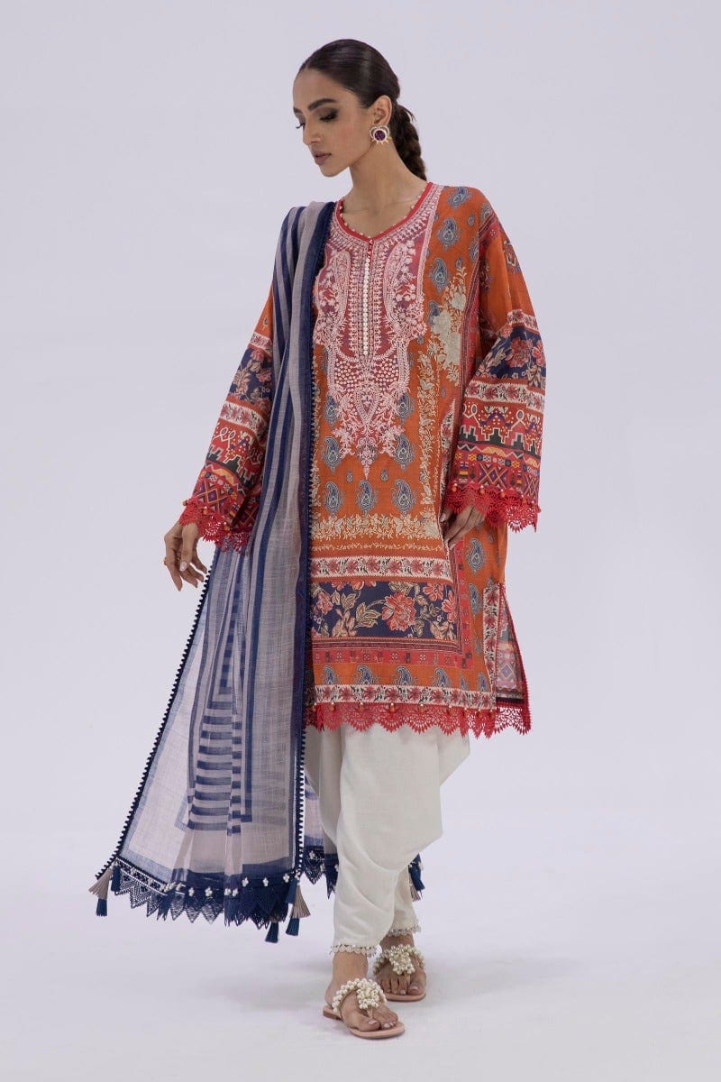 Sana Safinaz Mahay Lawn Collection 2022 – H221-017B-BG - Image 3