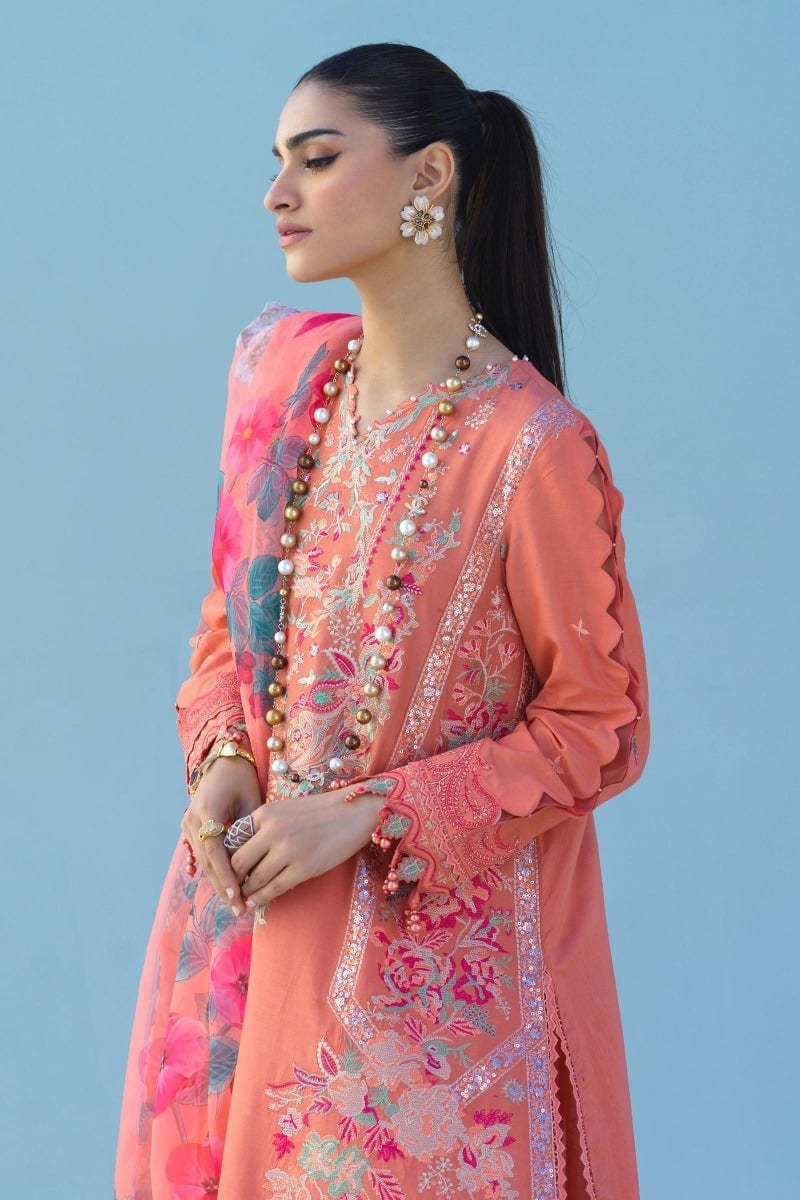 Sana Safinaz Muzlin Summer Lawn Collection 2022 – M221-018B-CH - Image 5