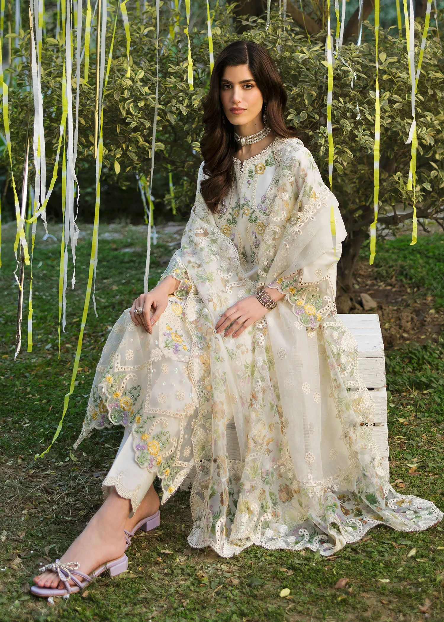 Sardinia Floral Forest Spring/Summer Lawn – Ivory Bloom - Image 2