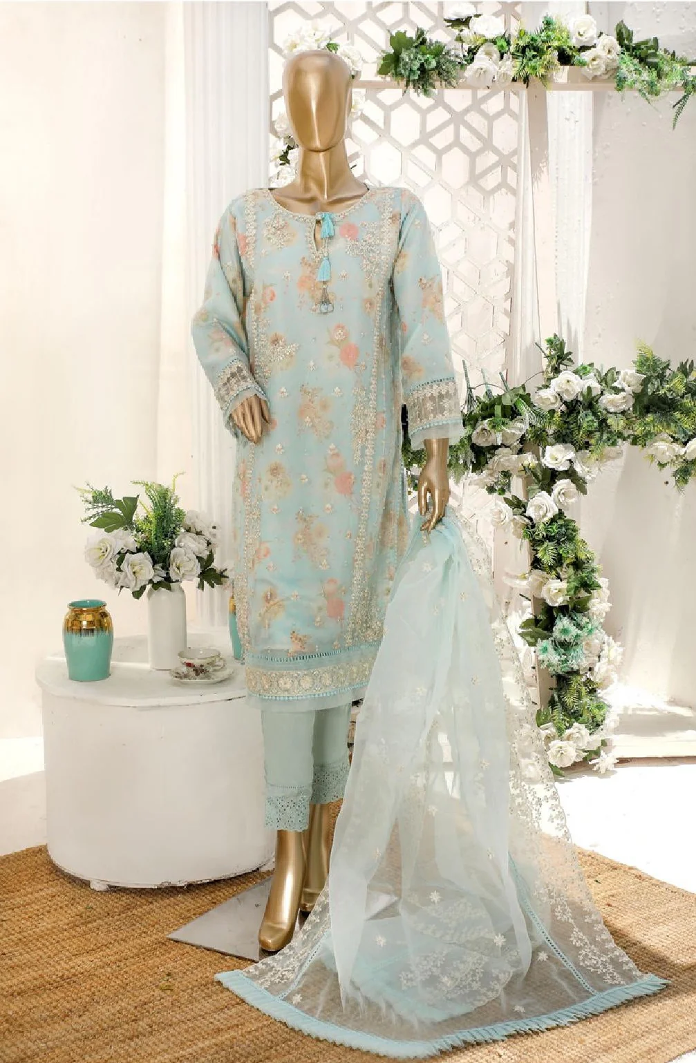 Shaahkaar by H.Z Textiles - Stitched/Pret Formal Collection – 129 Blue - Image 3