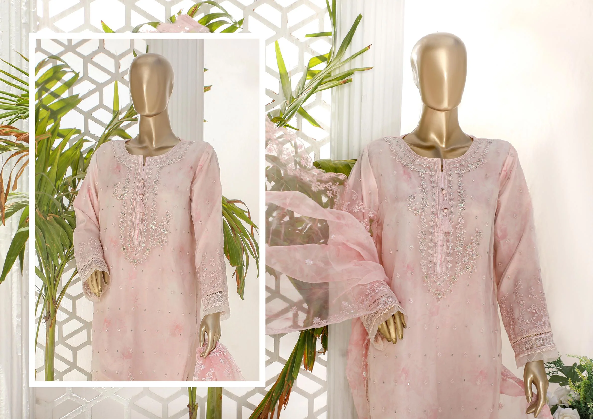 Shaahkaar by H.Z Textiles - Stitched/Pret Formal Collection – 130 Powder Pink - Image 7