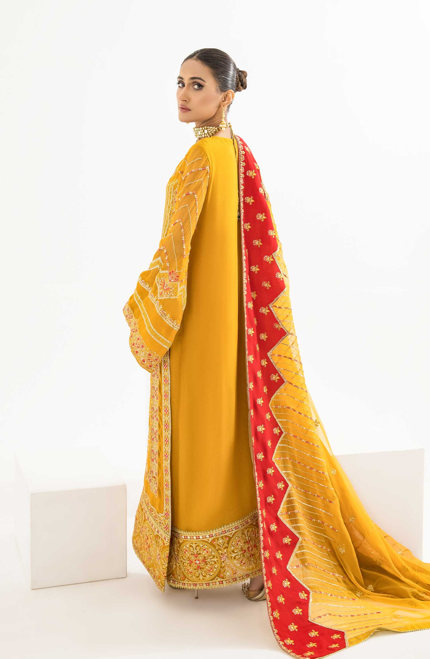 Shamrock by Maryum N Maria - Noor e Nazar Formal Chiffon Collection – Atish (SFD-0087) - Image 3