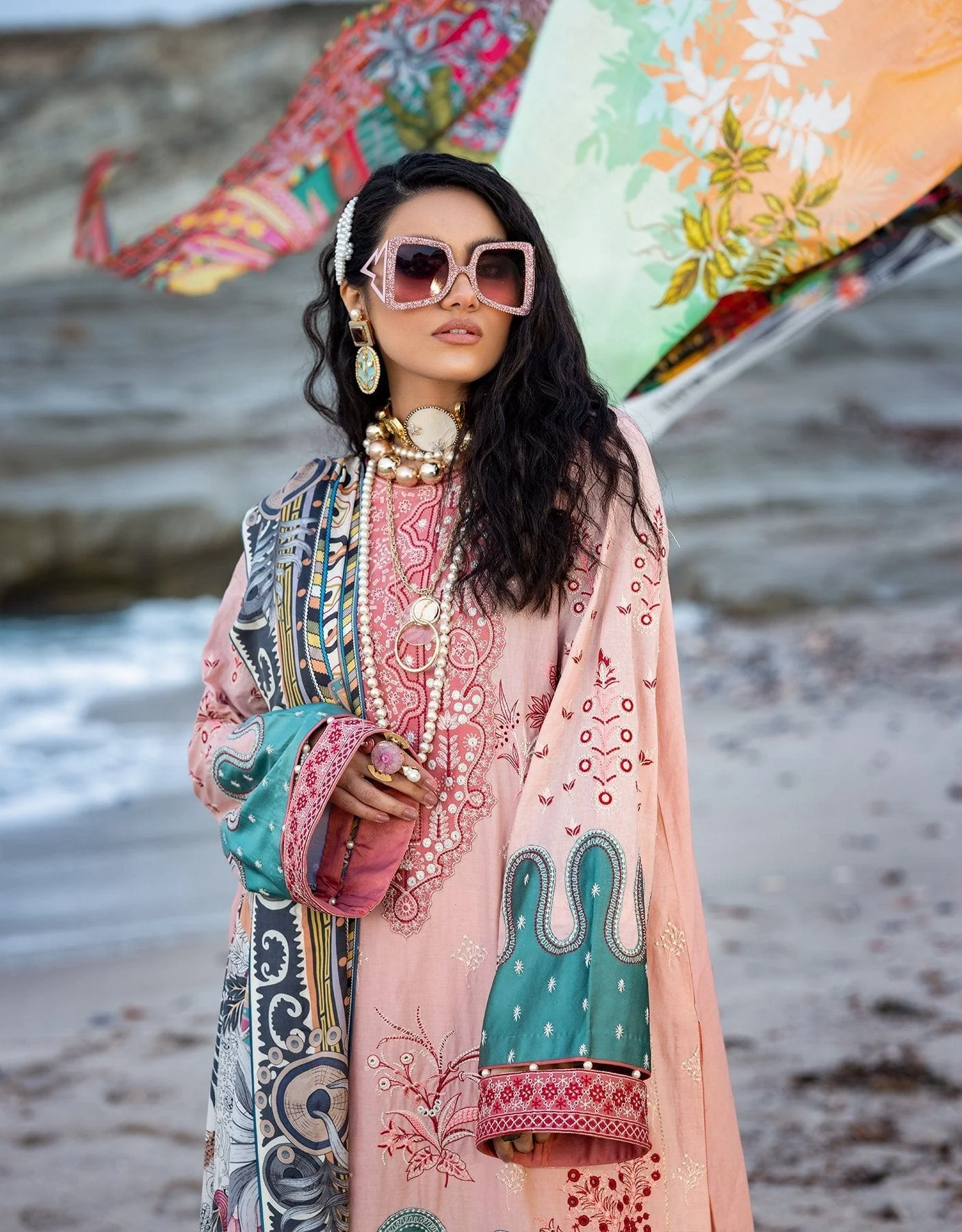 Sifa Lawn by Zunaira Raza – SL-01 B (Gold Crest) - Image 3