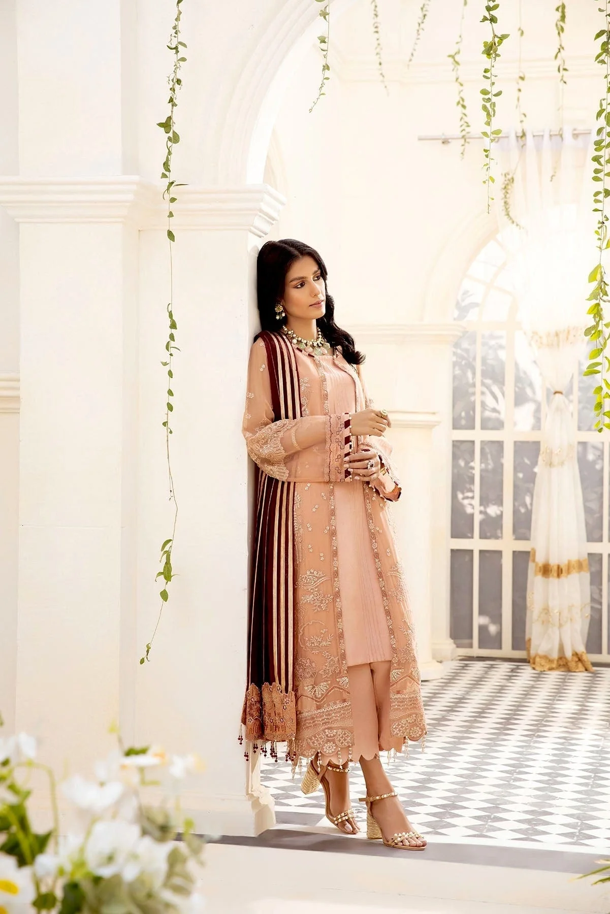 Xenia Pareesia Embroidered Chiffon Collection – MOIRA - Image 5
