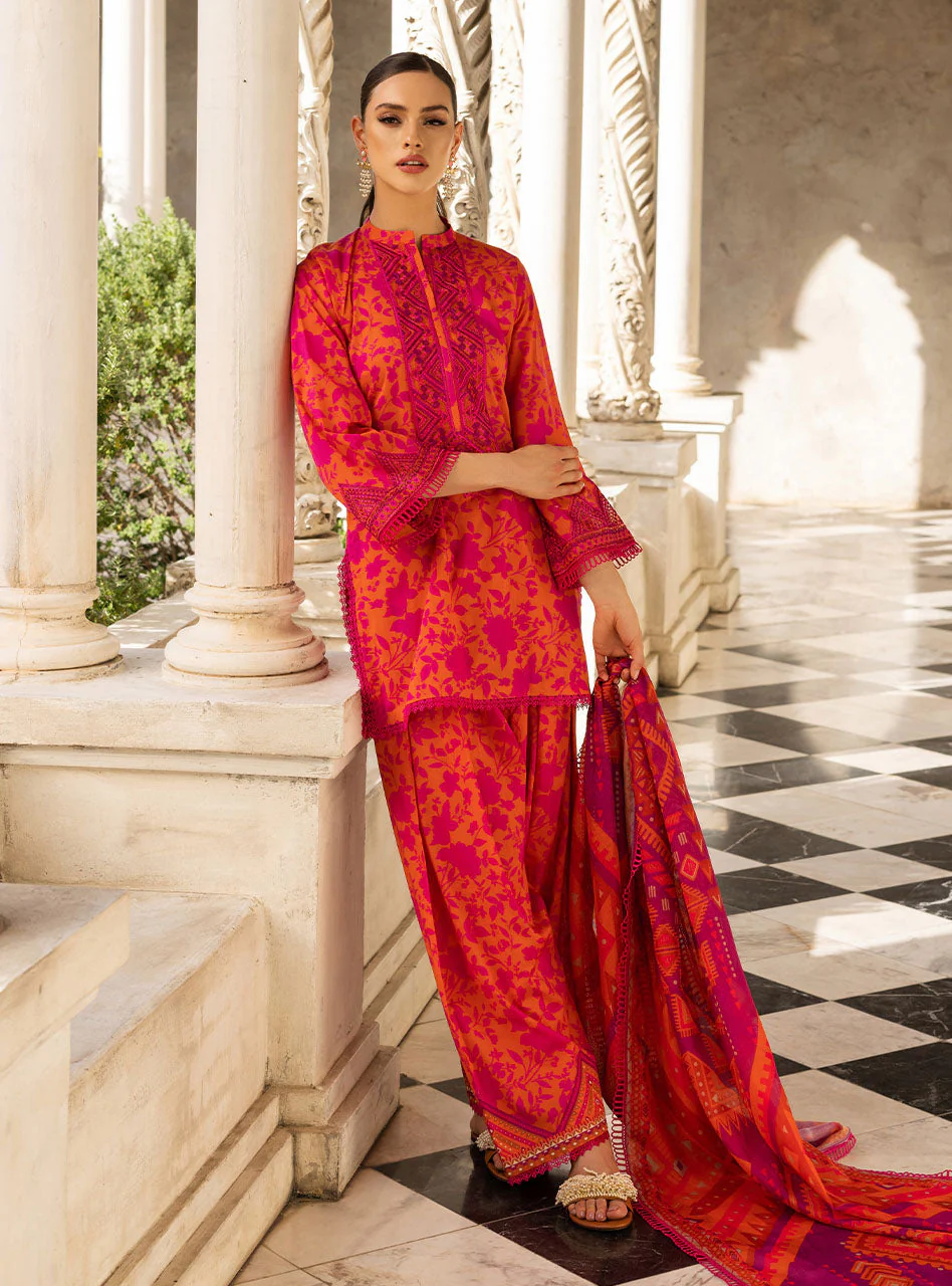 Zainab Chottani Tahra Lawn Collection  – Poppy-Zest 4A - Image 3