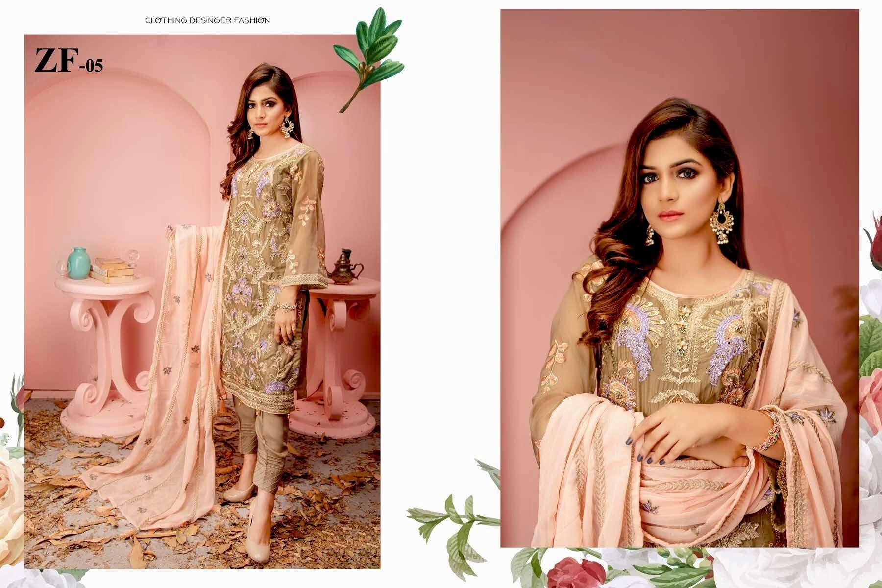 Zainab Fazlani Luxury Soirëe Mbroidered Chiffon Edition 2020 – ZF-05 - Image 2