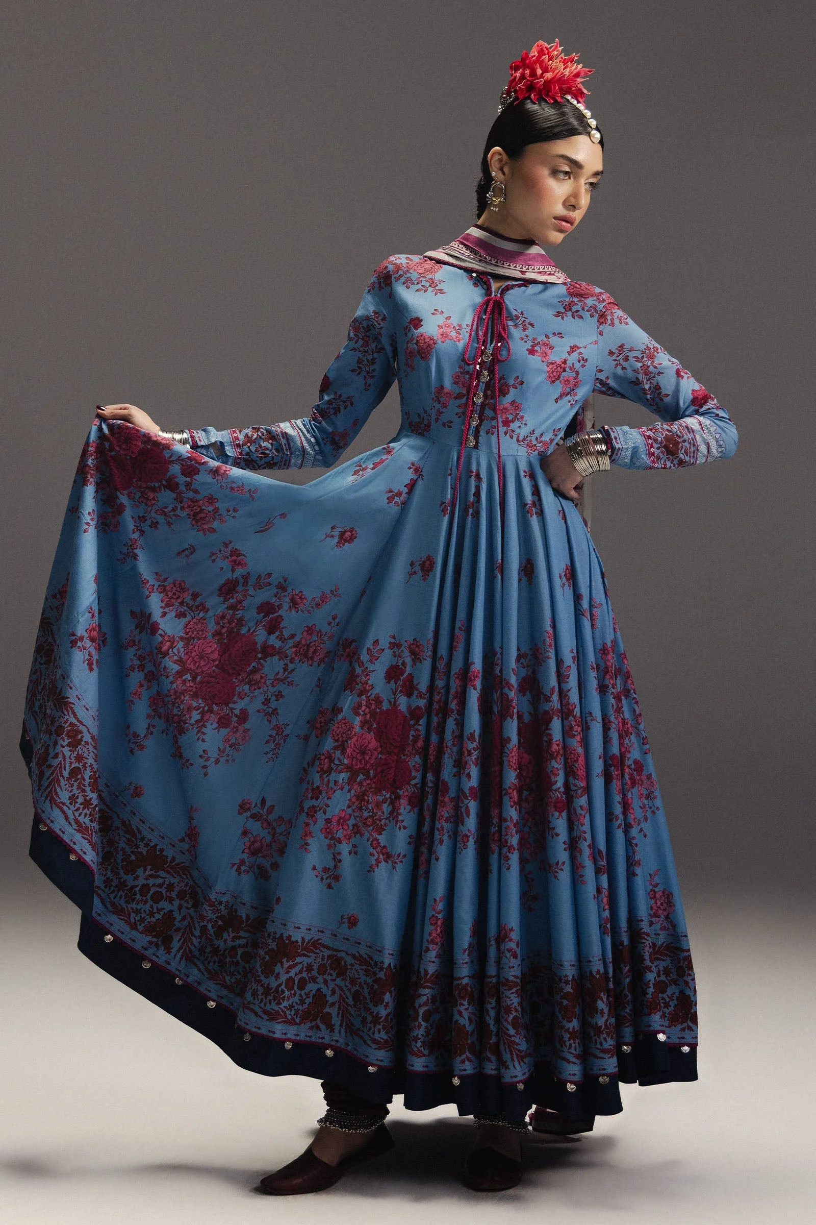 Zara Shahjahan Anarkali Festive Luxury Lawn – Falak Ara-D2 - Image 2