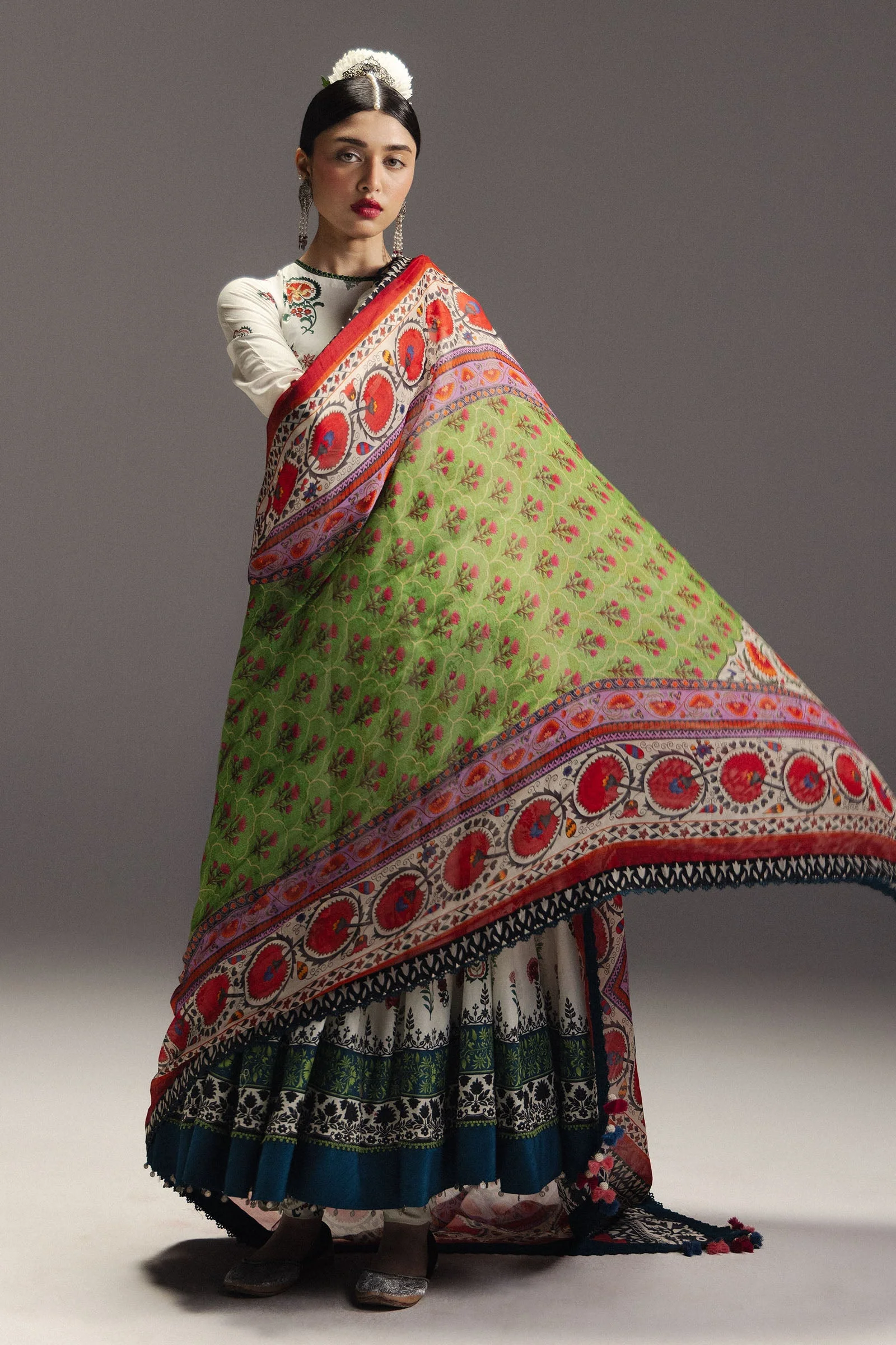 Zara Shahjahan Anarkali Festive Luxury Lawn – Mehruba-D10 - Image 5