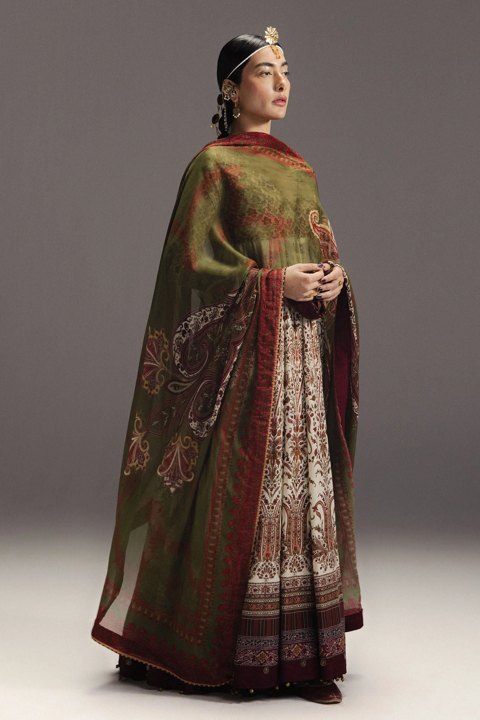 Zara Shahjahan Anarkali Festive Luxury Lawn โ Shahkar-D3 - Image 4