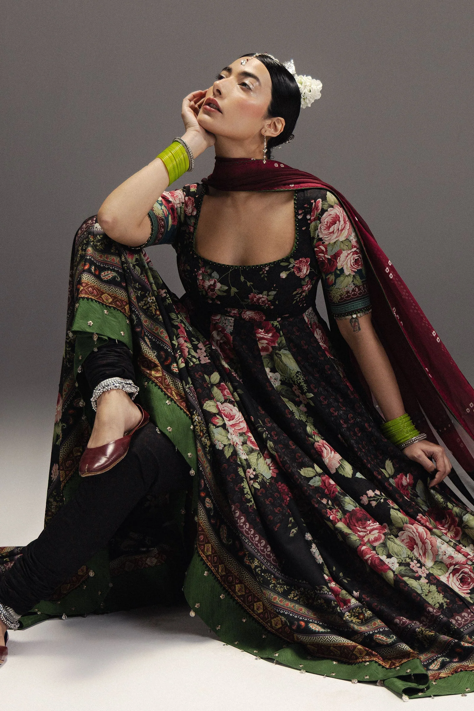 Zara Shahjahan Anarkali Festive Luxury Lawn – Shehzadi-D5 - Image 5