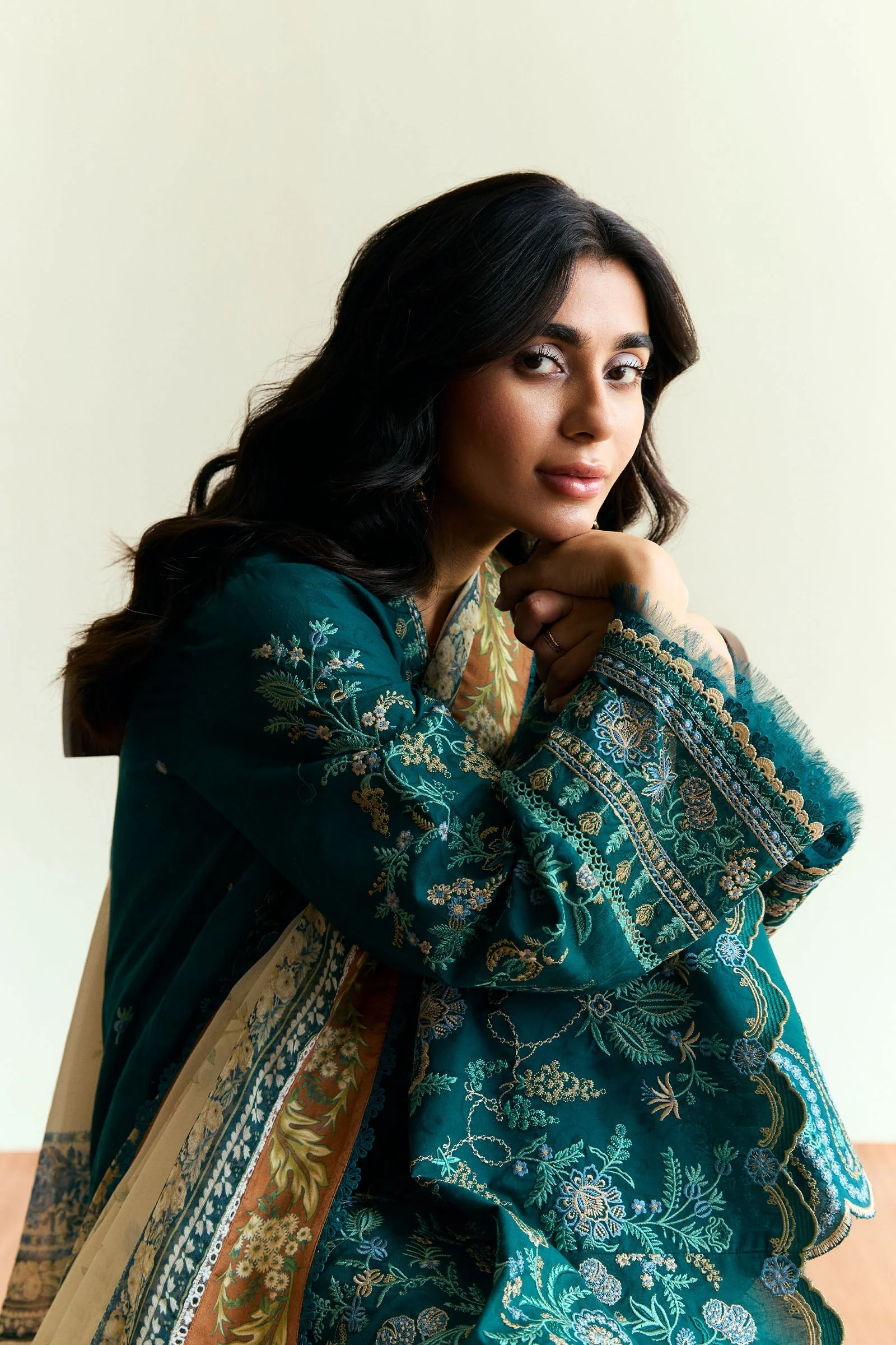 Zara Shahjahan Coco Eid Edit Lawn – Marigold-D4 - Image 3