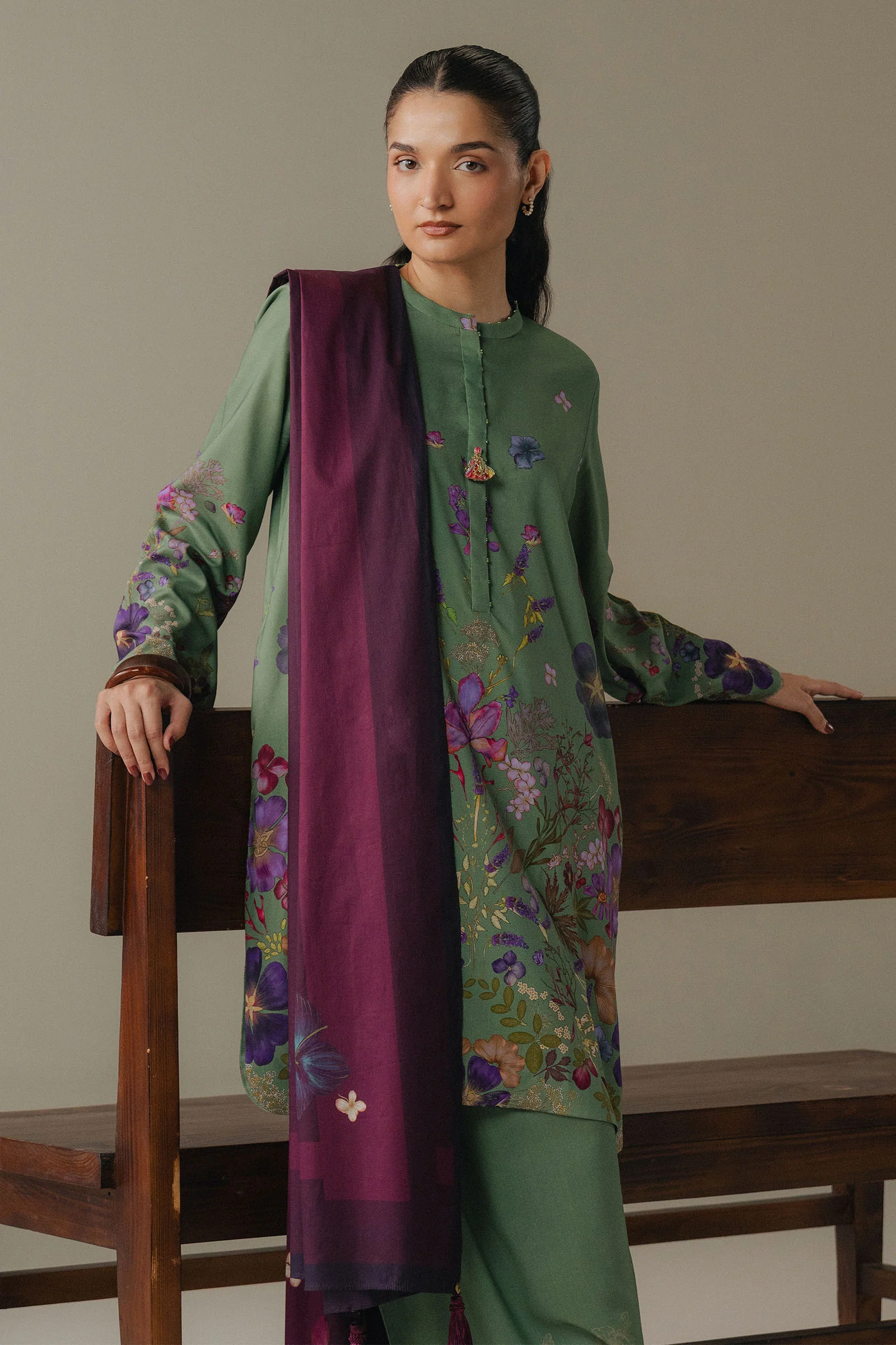 Zara Shahjahan Coco Prints Winter Edit V – Morning Echo-8B - Image 2