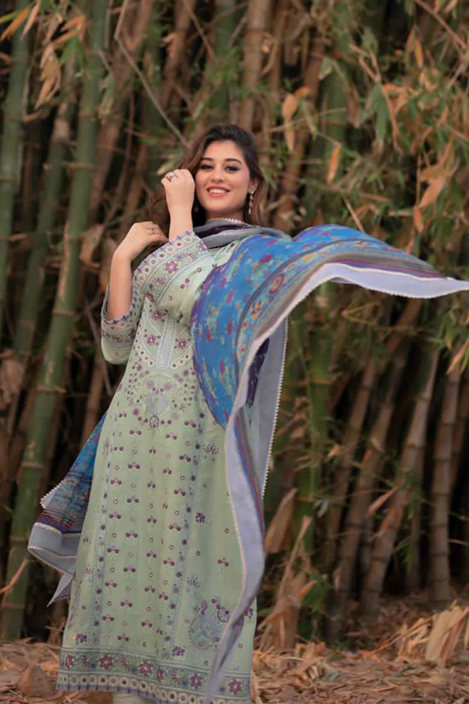 Zara Shahjahan Luxury Eid Lawn Collection 2022 – Eraj-B - Image 4