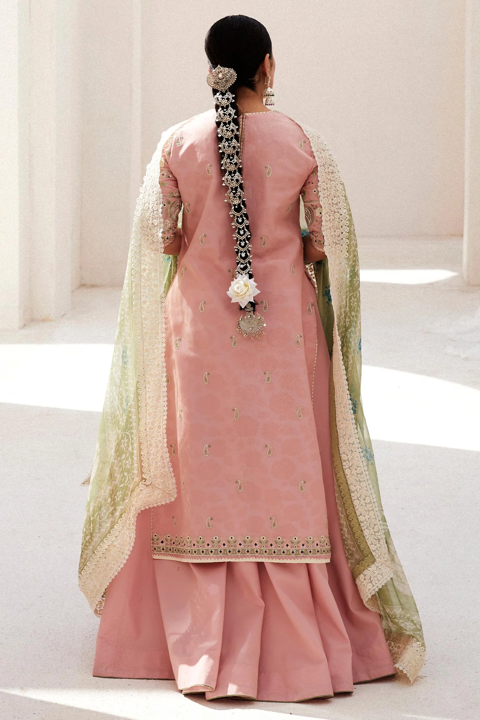 Zara Shahjahan x Ayeza Khan Luxury Lawn Collection 2024 – KORINA-3A - Image 4