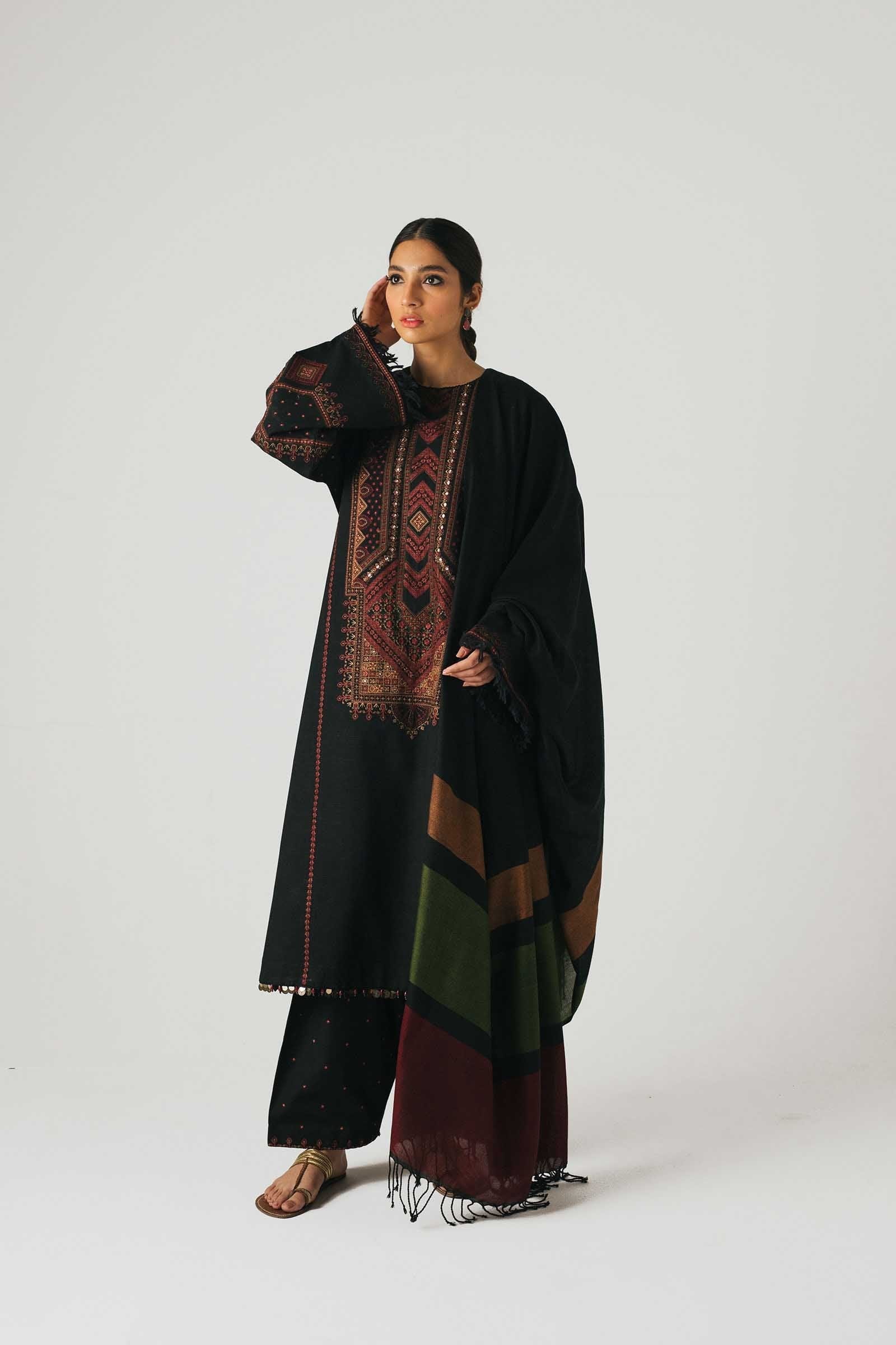 Zara Shahjahan Winter Collection (with Shawl) – Azrah - Image 4