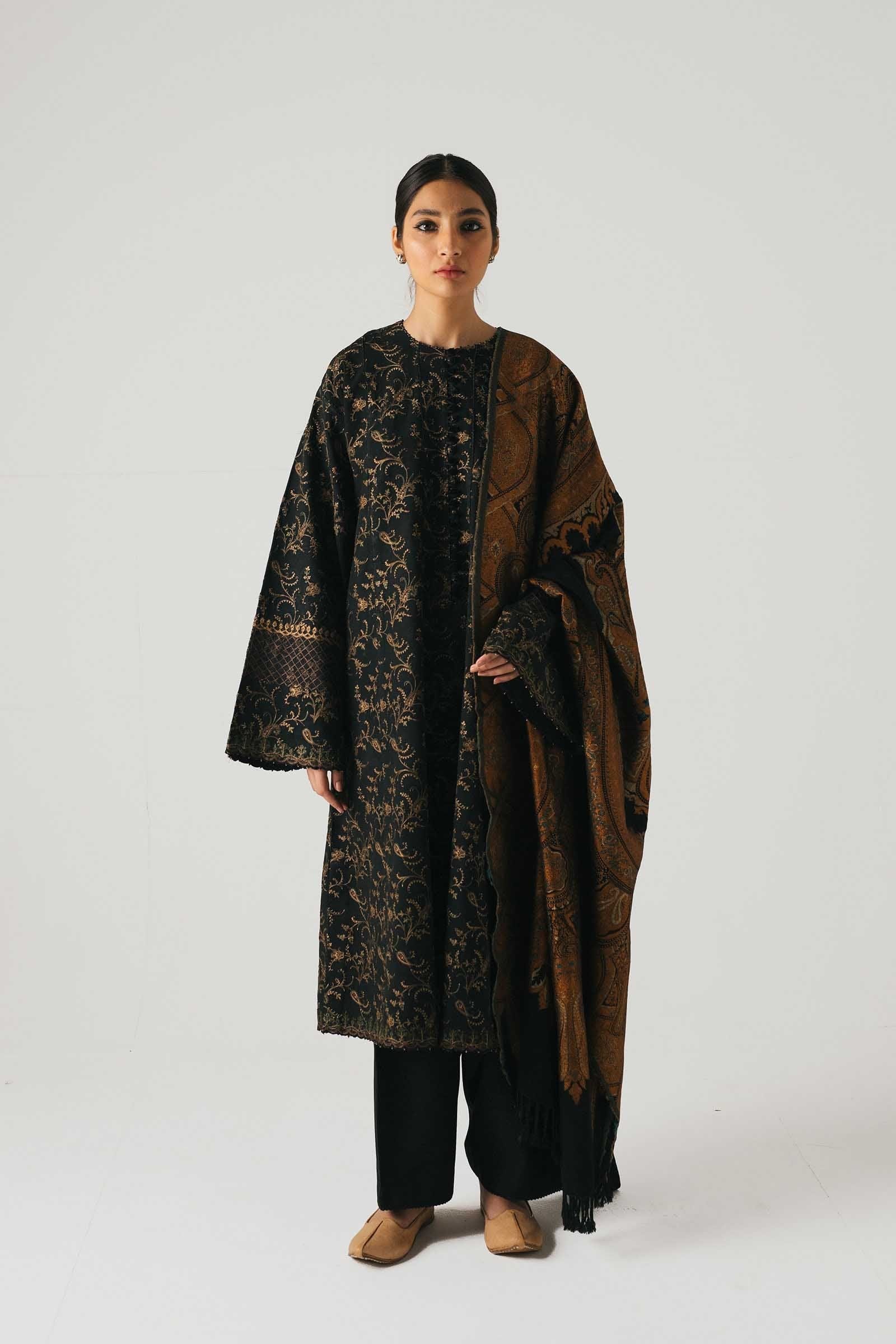 Zara Shahjahan Winter Collection (with Shawl) – Bano - Image 4