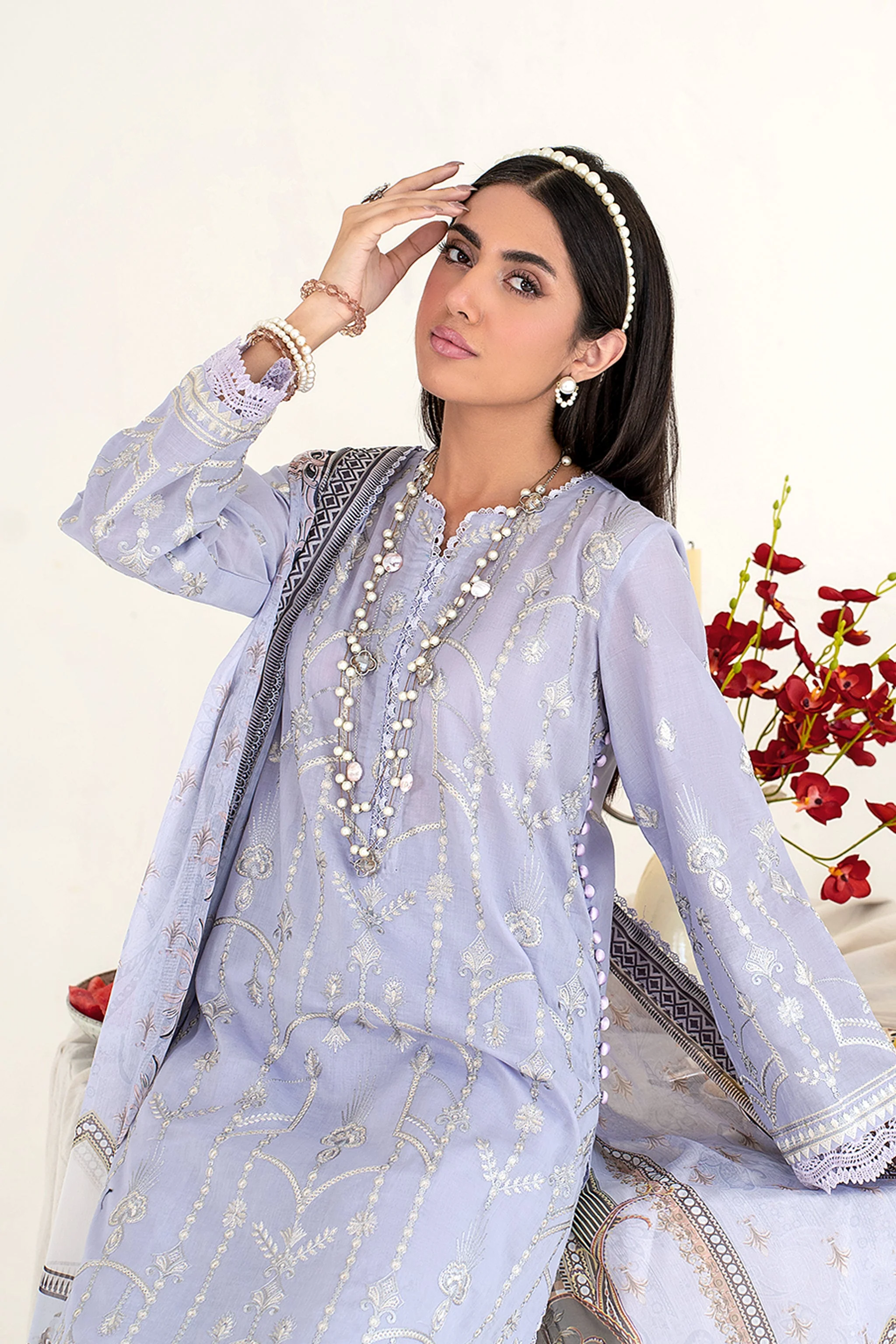 Zarif Eid Lawn Collection 2023 – ZEL 06 Water Lily - Image 5