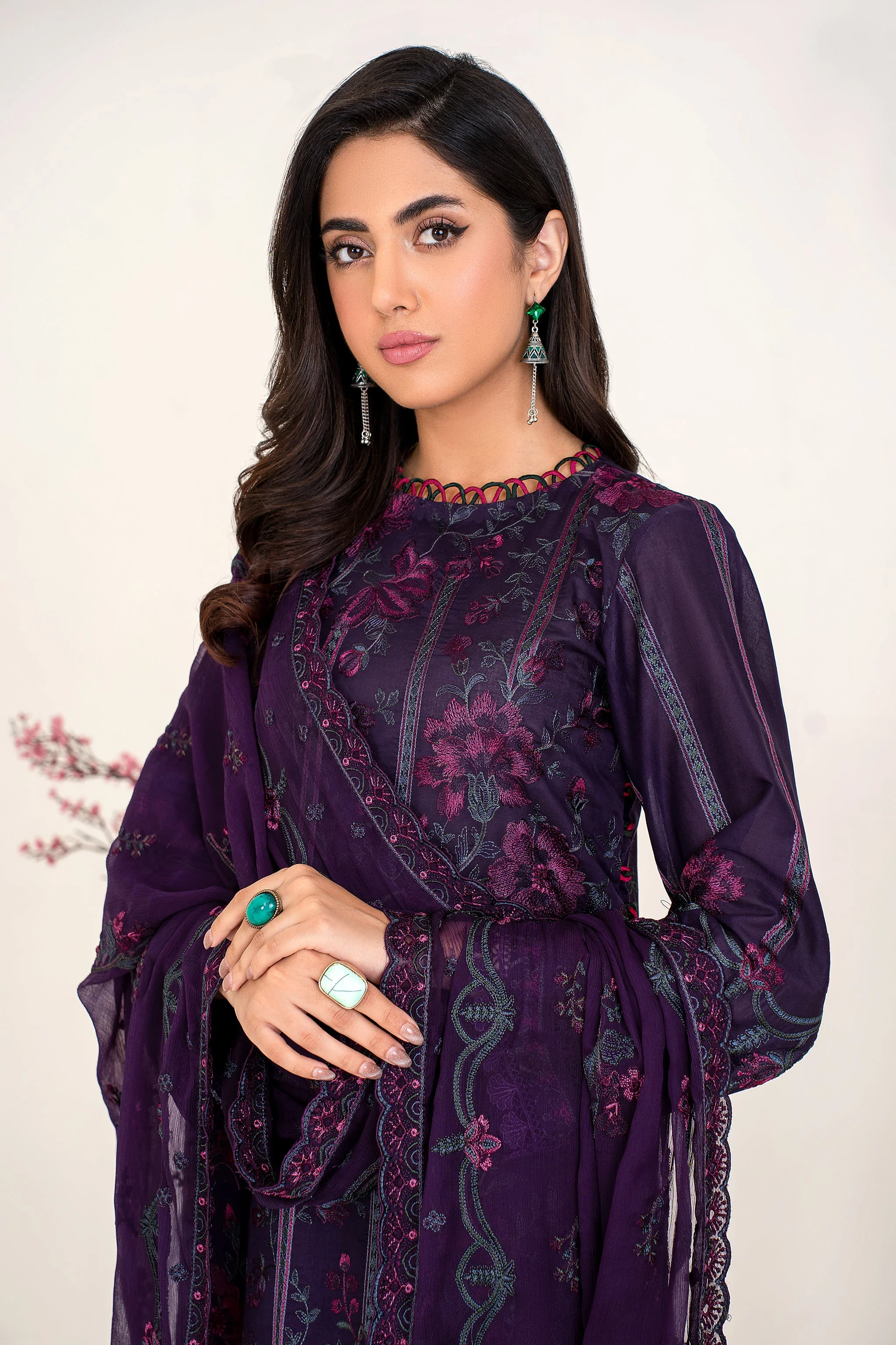 Zarif Eid Lawn Collection 2023 – ZEL 07 Purple Haze - Image 6
