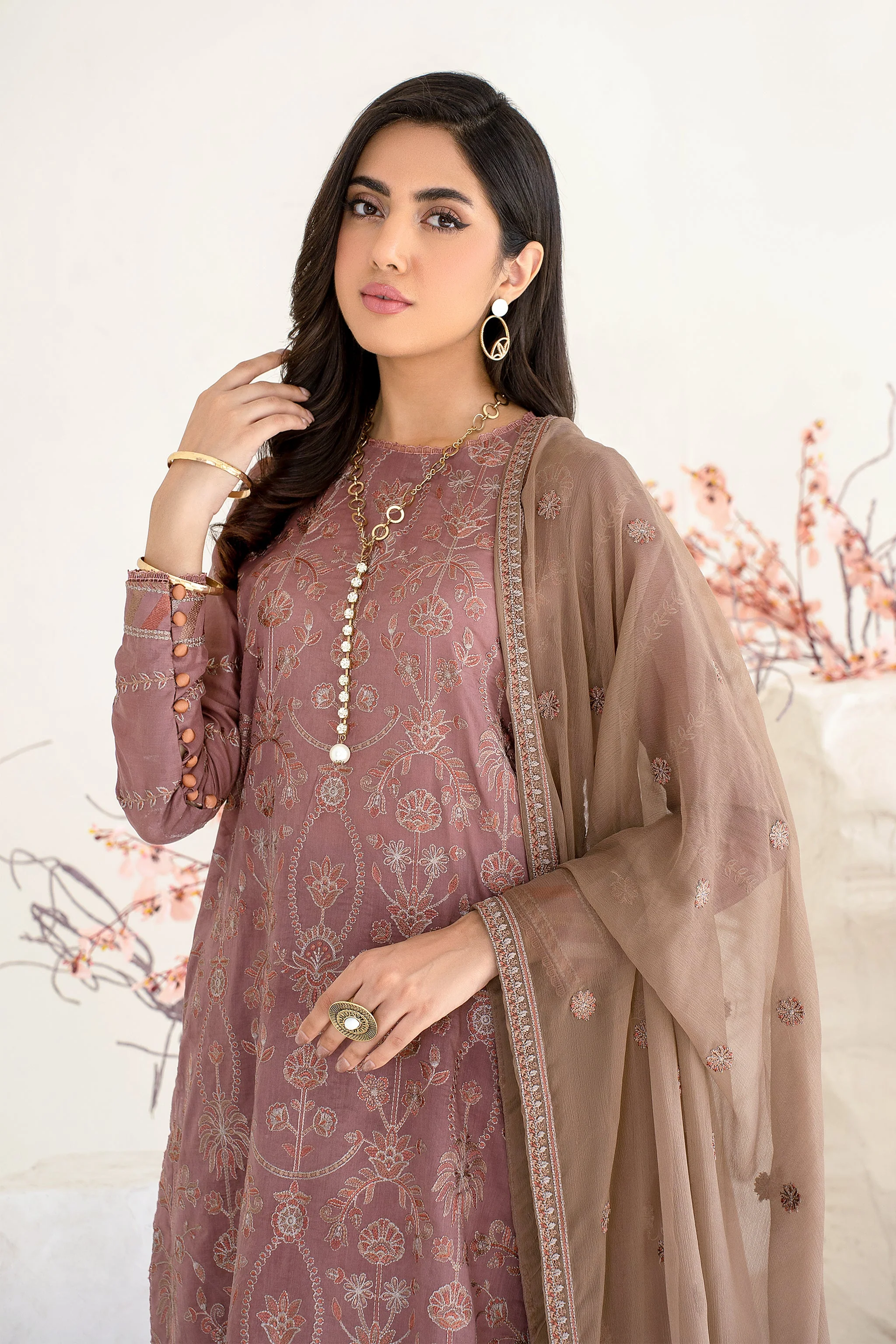 Zarif Eid Lawn Collection 2023 – ZEL 09 Tea Pink - Image 6