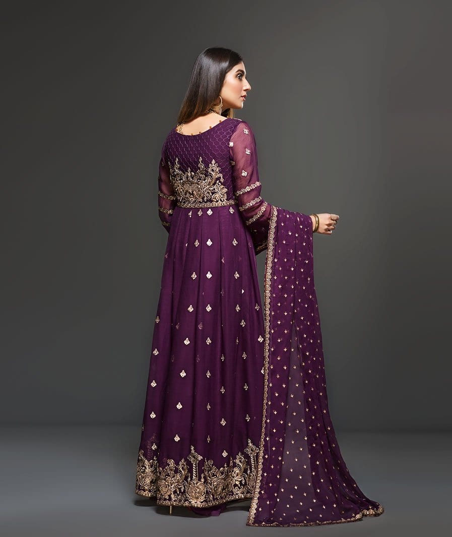 Zarif Embroidered Chiffon Collection 2019 – Lavendar - Image 2