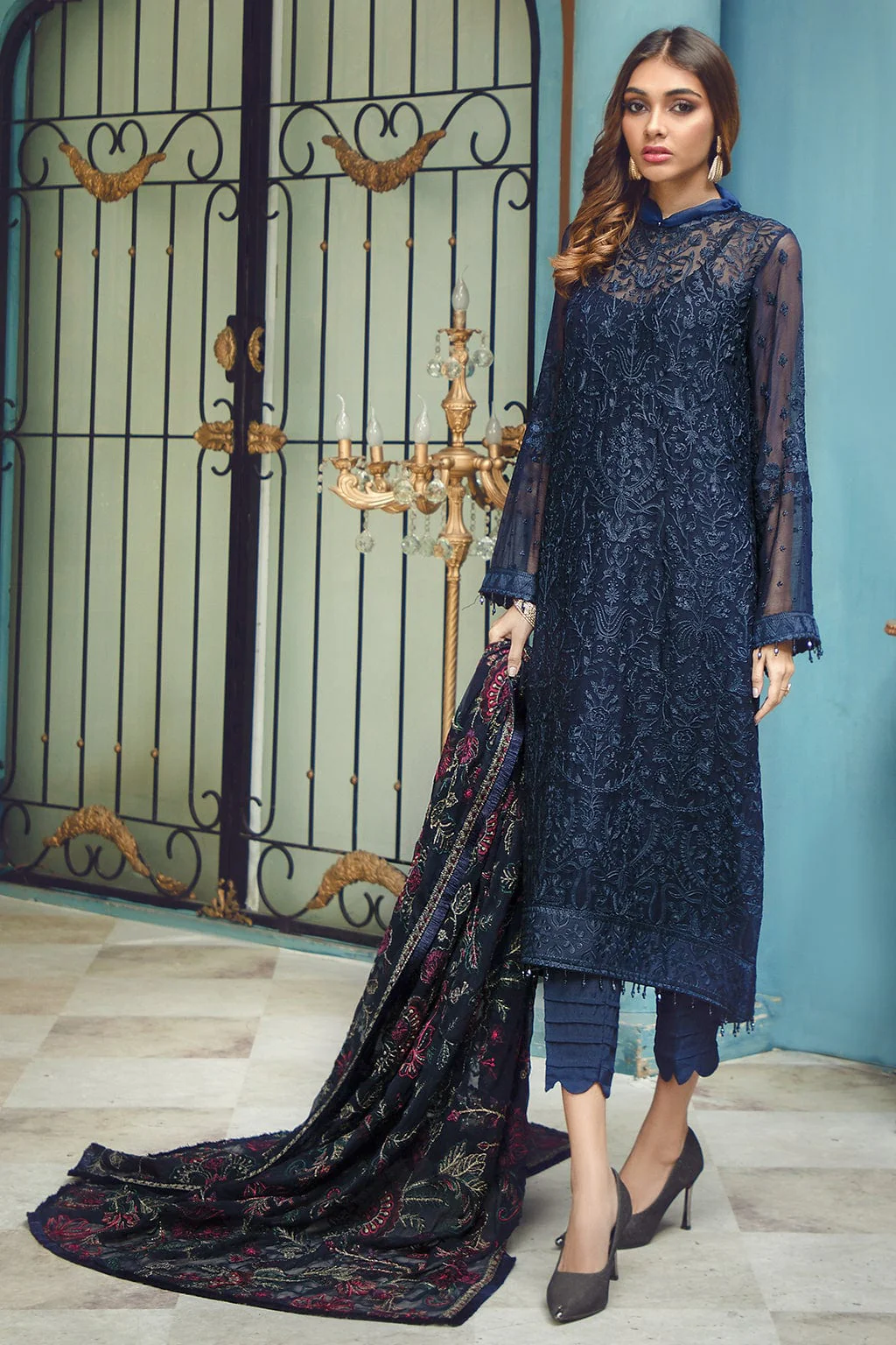 Zarif Rangrez Festive Chiffon Collection 2022 – Azure - Image 7