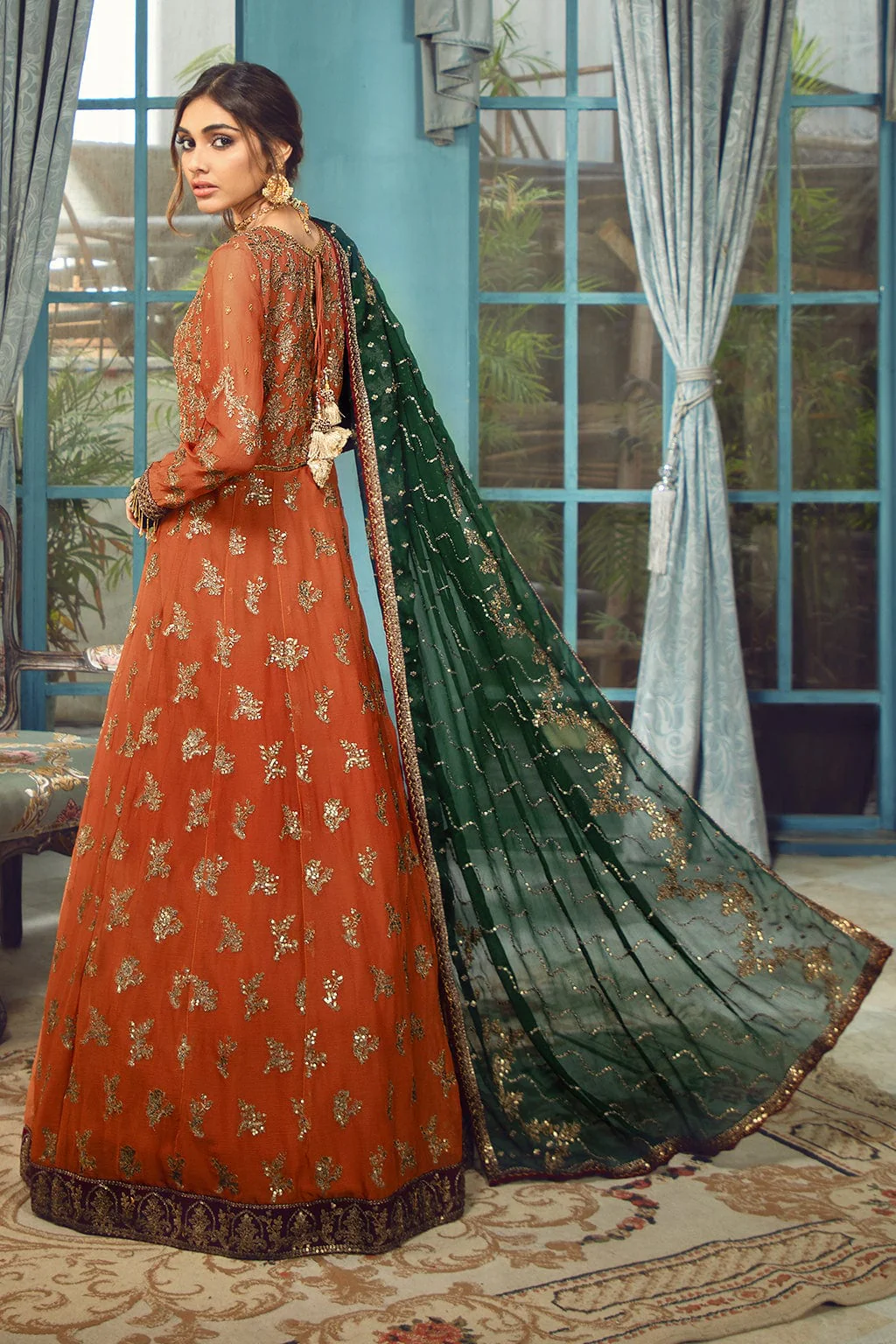 Zarif Rangrez Festive Chiffon Collection 2022 – Rust - Image 6