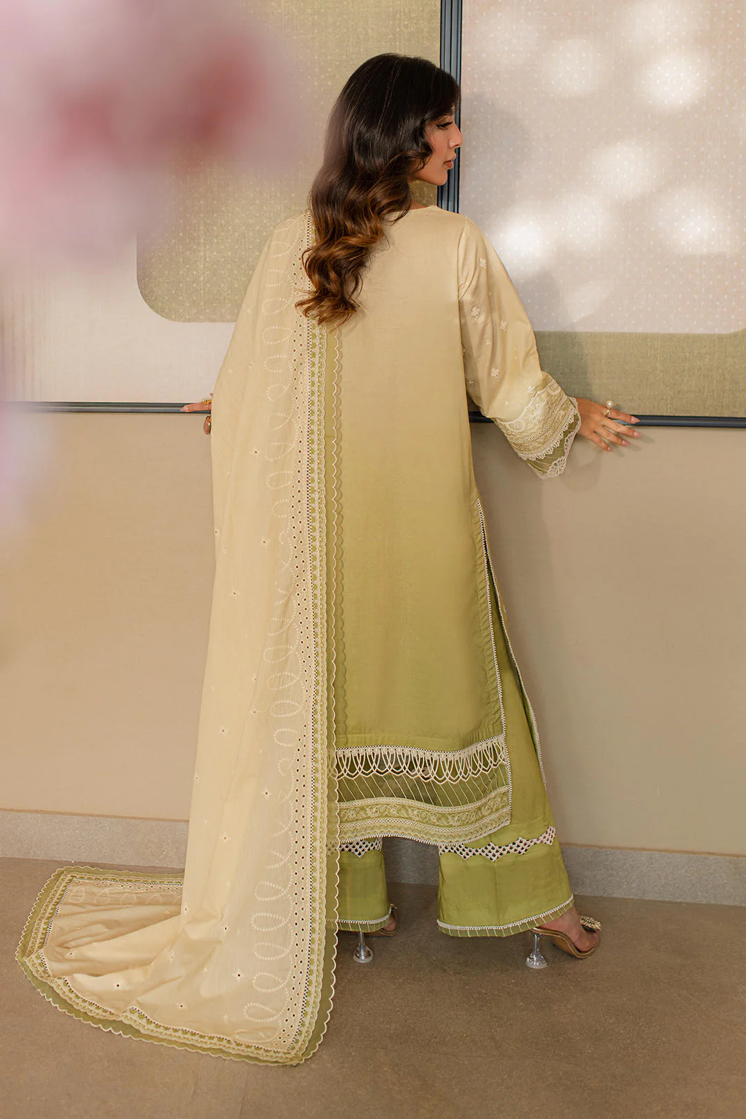 Zellbury Chikankari – Embroidered Shirt Shalwar Dupatta - 0702 - Image 7