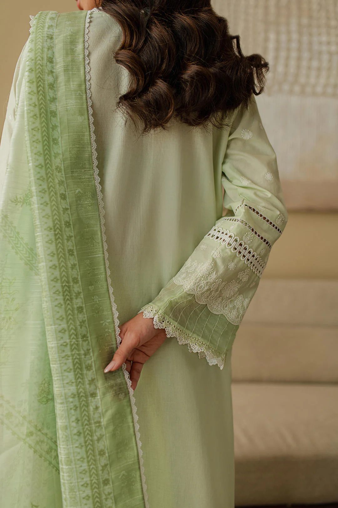 Zellbury Chikankari – Embroidered Shirt Shalwar Dupatta - 0706 - Image 11