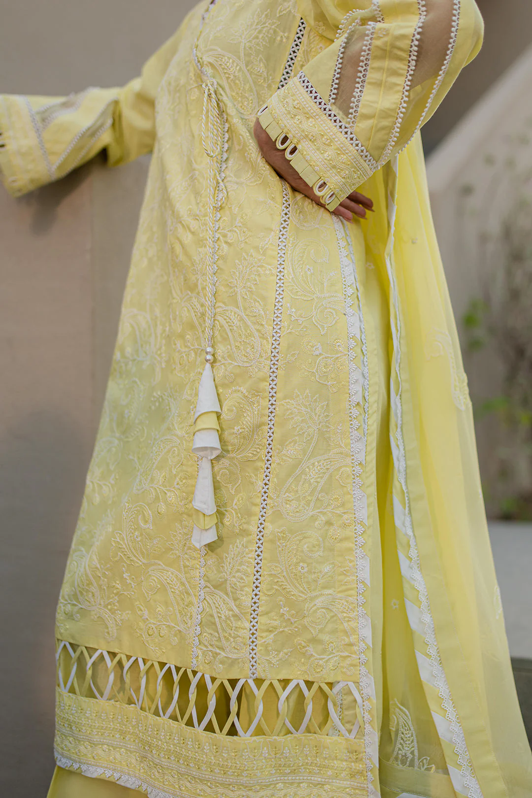 Zellbury Chikankari – Embroidered Shirt Shalwar Dupatta - 0707 - Image 4