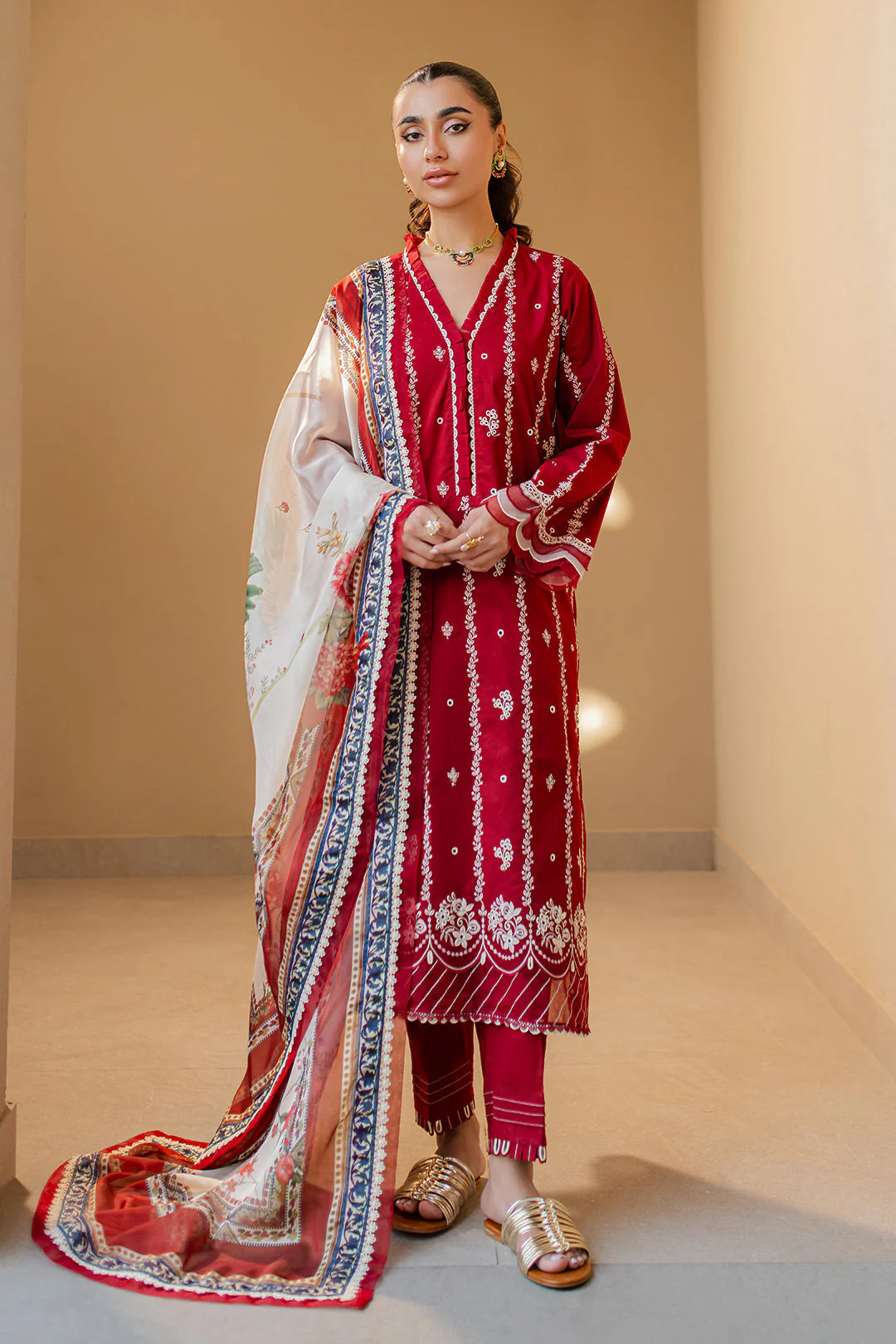 Zellbury Chikankari – Embroidered Shirt Shalwar Dupatta - 0710 - Image 2