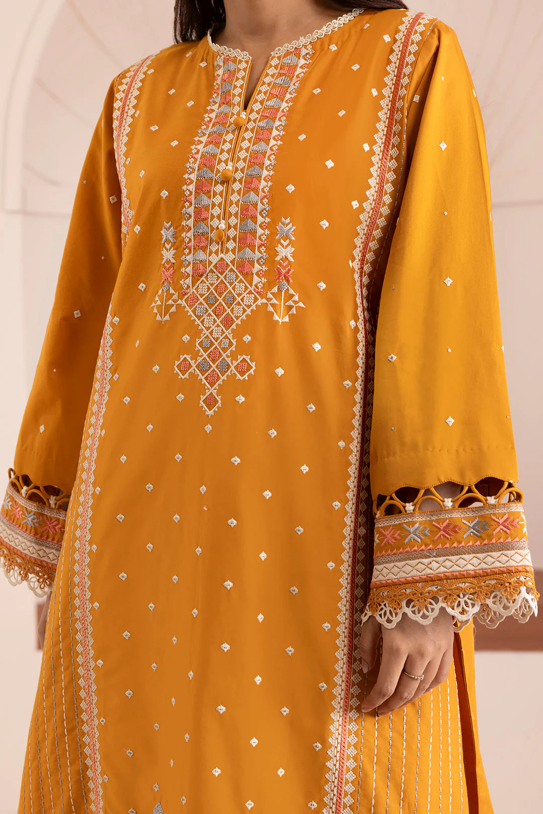 Zellbury Cotton Satin – Embroidered Shirt Shalwar Dupatta - 0262 - Image 2