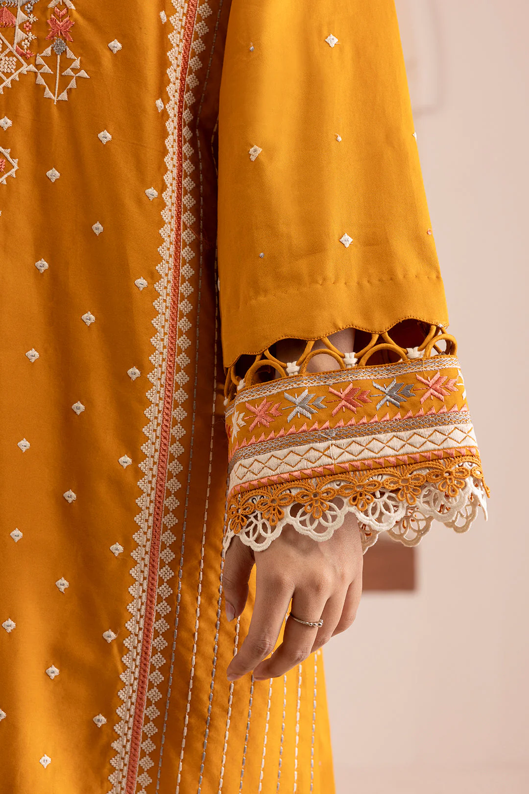 Zellbury Cotton Satin – Embroidered Shirt Shalwar Dupatta - 0262 - Image 8