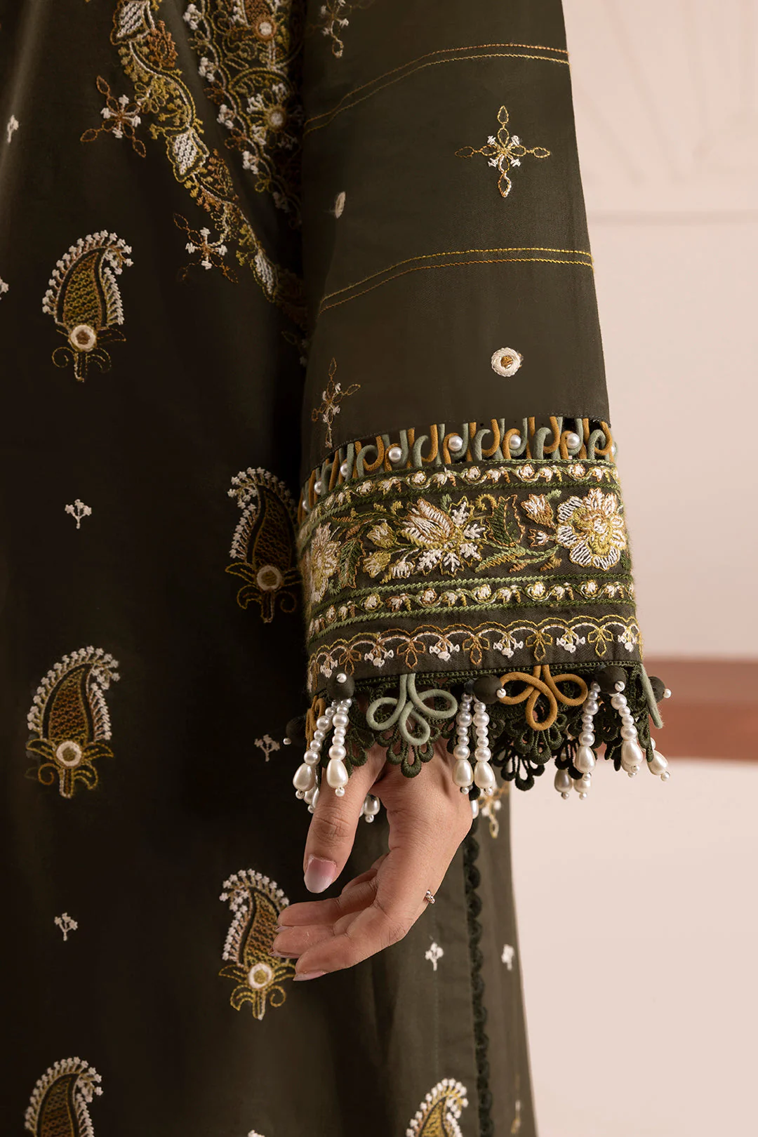 Zellbury Cotton Satin – Embroidered Shirt Shalwar Dupatta - 0266 - Image 9