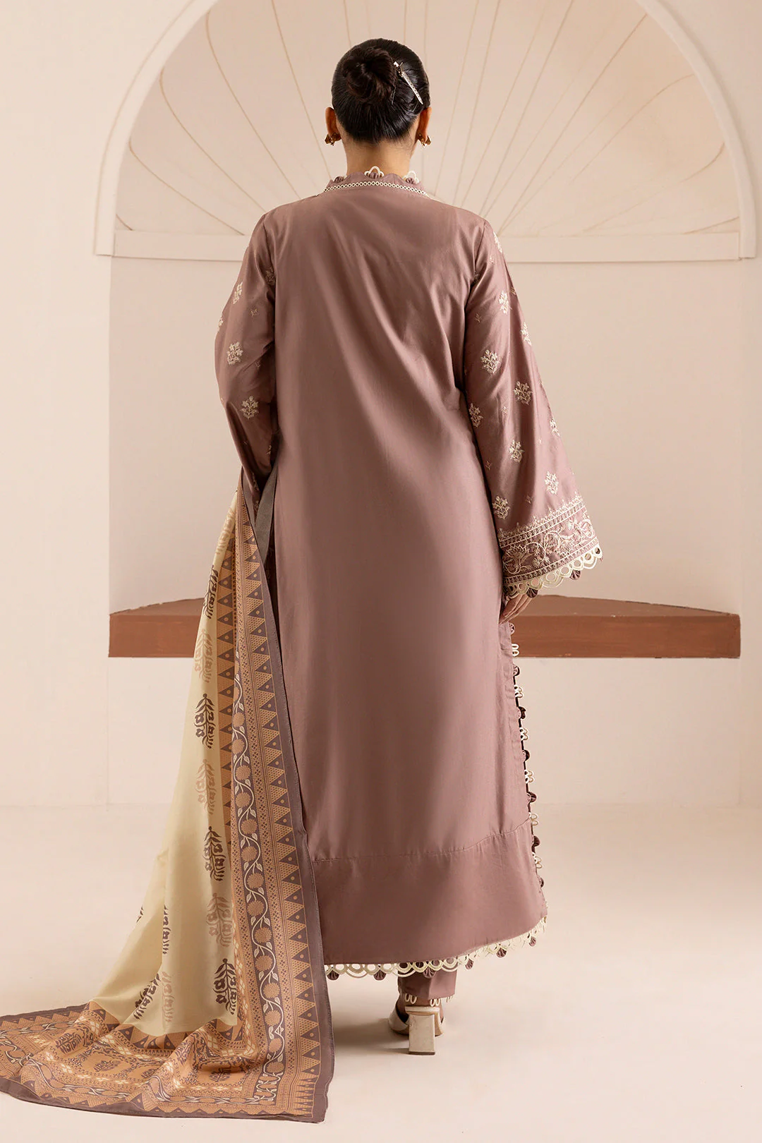 Zellbury Cotton Satin โ Embroidered Shirt Shalwar Dupatta - 0270 - Image 10