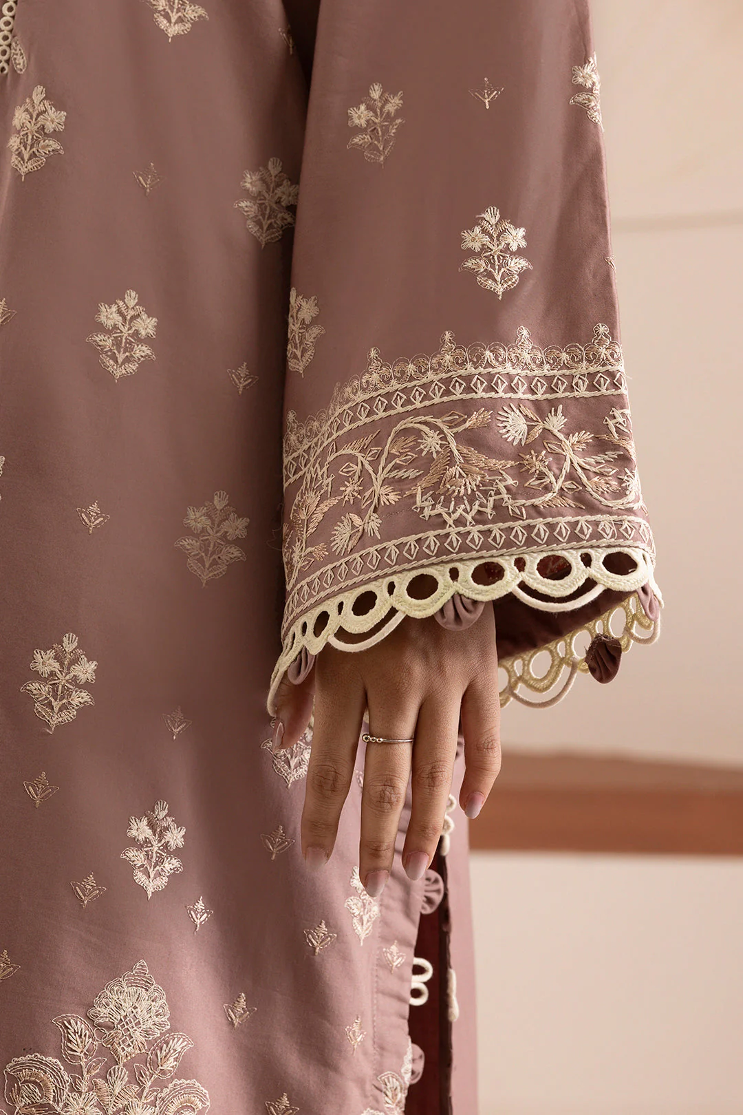 Zellbury Cotton Satin โ Embroidered Shirt Shalwar Dupatta - 0270 - Image 5