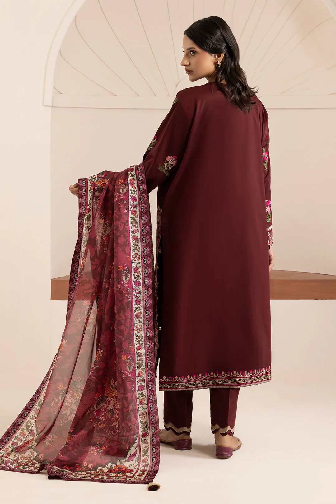 Zellbury Cotton Satin – Embroidered Shirt Shalwar Dupatta - 0269 - Image 5