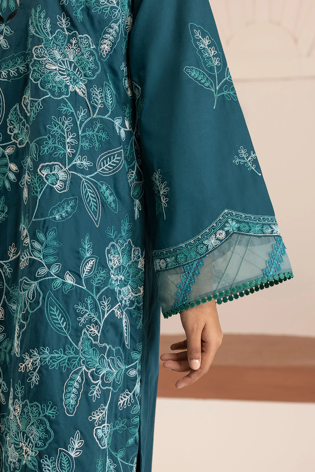 Zellbury Cotton Satin โ Embroidered Shirt Shalwar Shawl - 0260 - Image 6