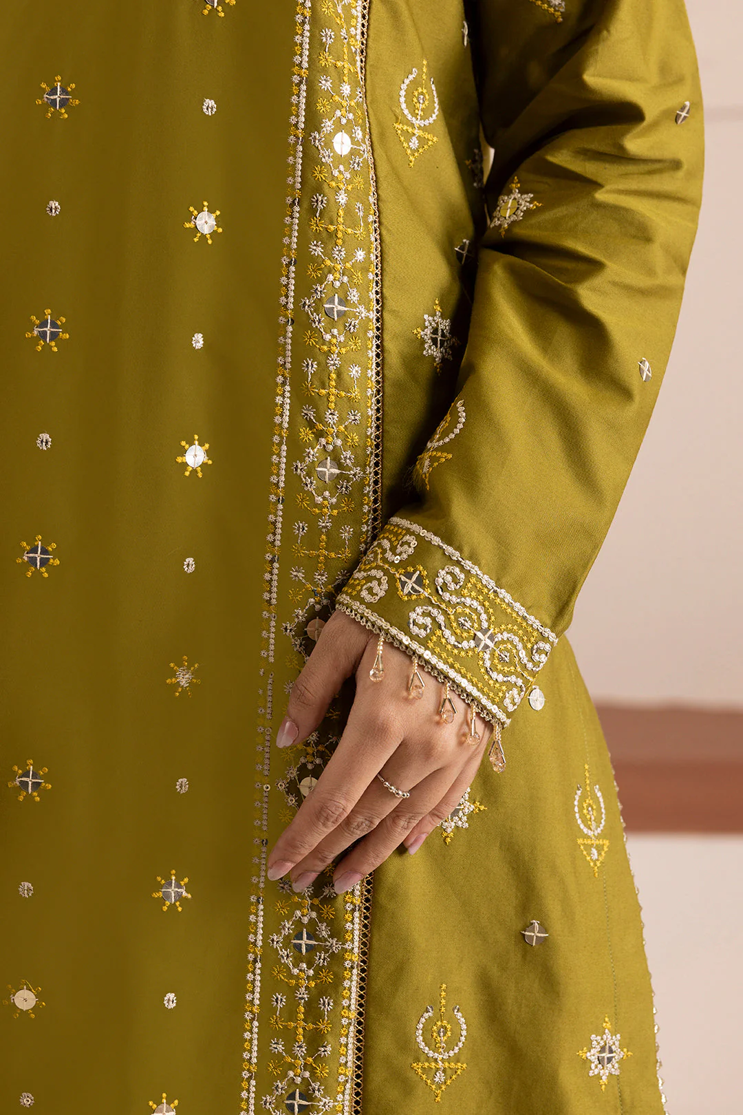 Zellbury Cotton Satin – Embroidered Shirt Shalwar Shawl - 0265 - Image 9