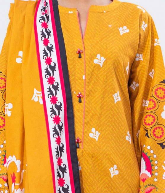 Zellbury Intermix Collection – Shirt Dupatta - Orange - Cambric Suit-0604 - WUC23X20604 - Image 4