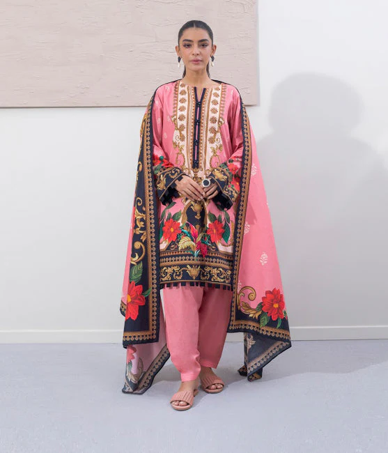 Zellbury Shirt Shalwar Dupatta โ Pink โ Cambric Suit-0628