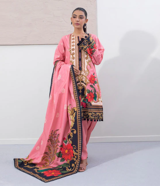 Zellbury Shirt Shalwar Dupatta โ Pink โ Cambric Suit-0628 - Image 3
